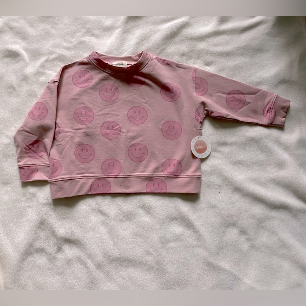 Tullabee Pink Smiley Face Toddler Sweatshirt